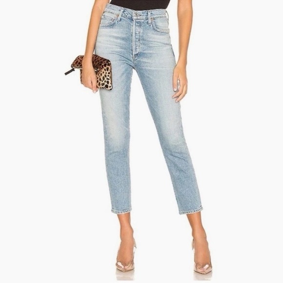 Citizens Of Humanity Denim - CITIZENS OF HUMANITY Olivia High Rise Light Wash Slim Straight Leg Ankle Jeans
